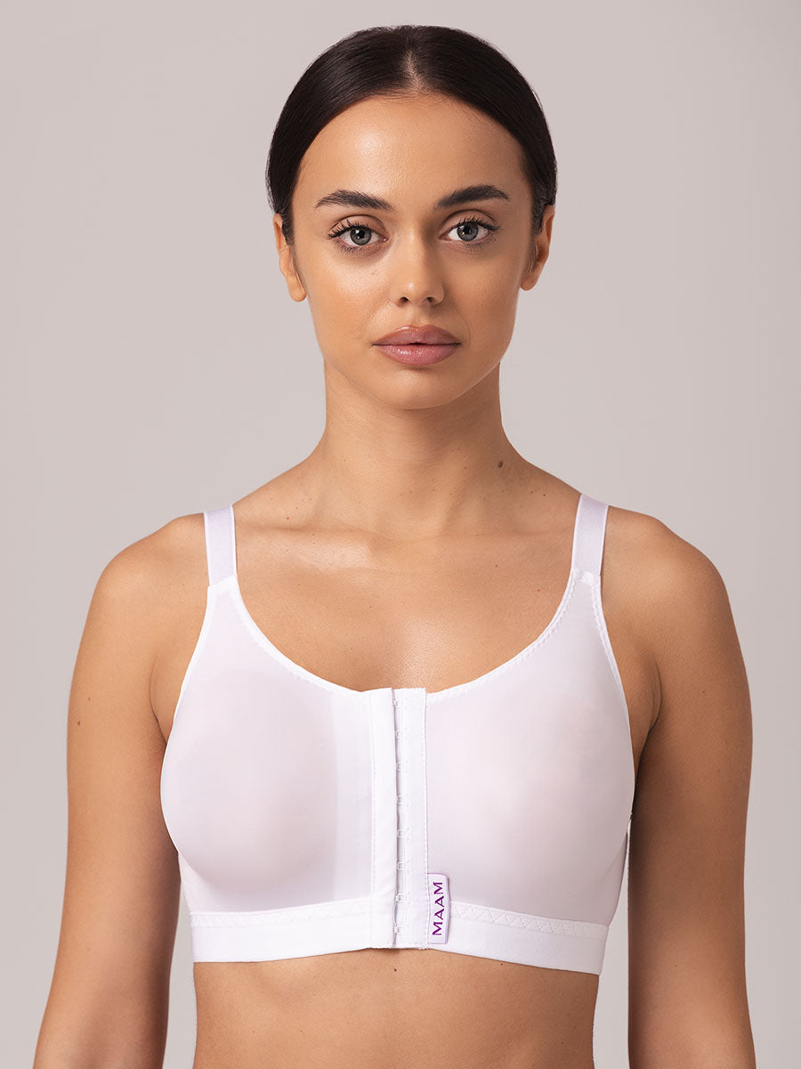 Sutien postoperator compresie medie, fără cusături, Alb - Ediție limitată