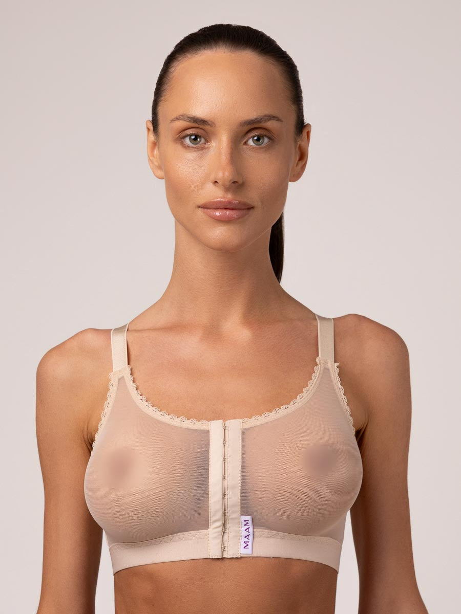 Support Postop Bra with Light Compression, Beige