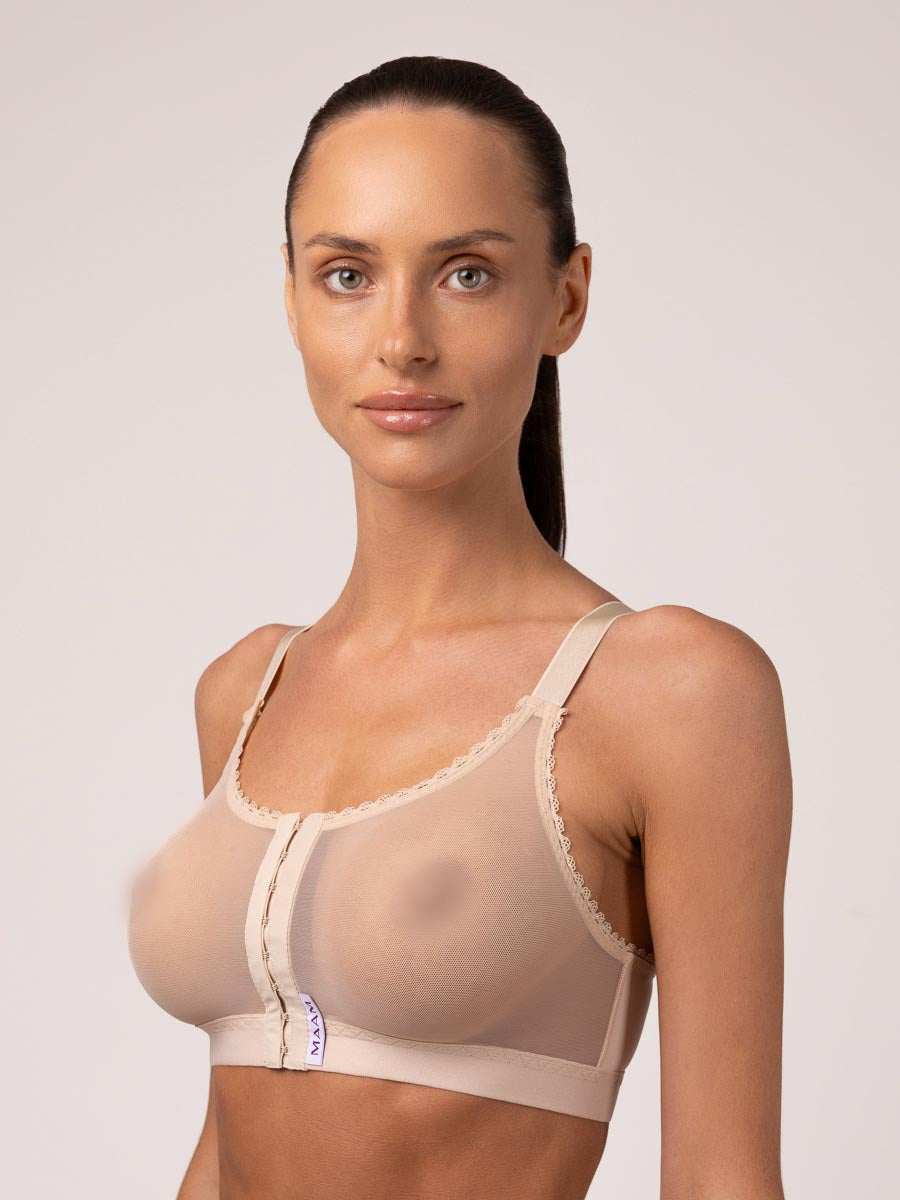 Support Postop Bra with Light Compression, Beige